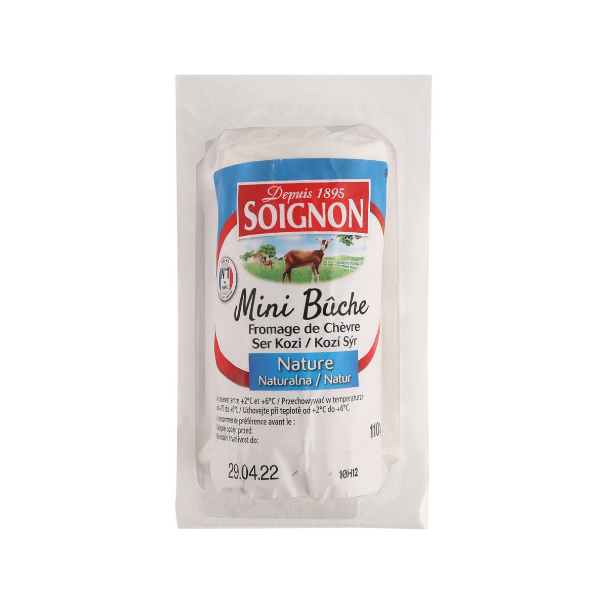 SOIGNON soft white goat cheese in a 110g wrapped package