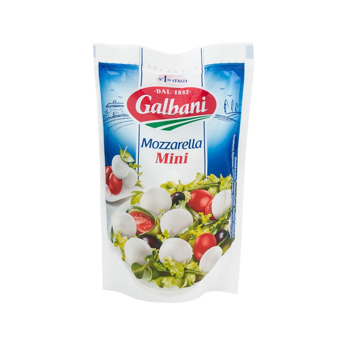 Galbani Mozzarella Mini cheese, mini cheese balls in blue-and-white pouch