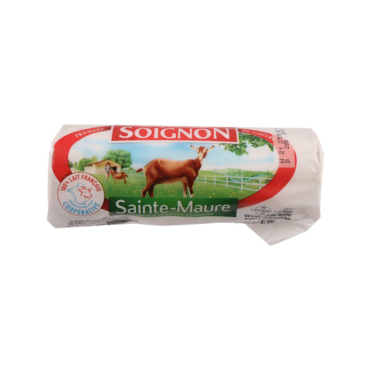 SOIGNON Sainte-Maure goat cheese log with red rind, sealed pack, 200g