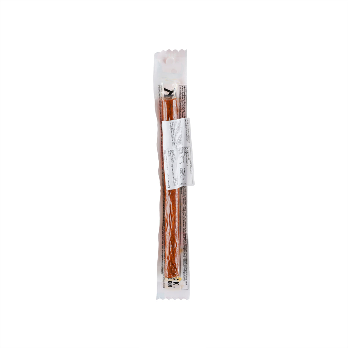 RIGHTEOUS FELON fiery habanero beef stick in sealed package, back view