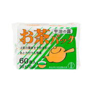 Fabric tea stainer sachets, 60-count, in green-and-orange package