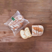 Stone-baked French bread loaf and sliced pieces in clear bag, 6-count set