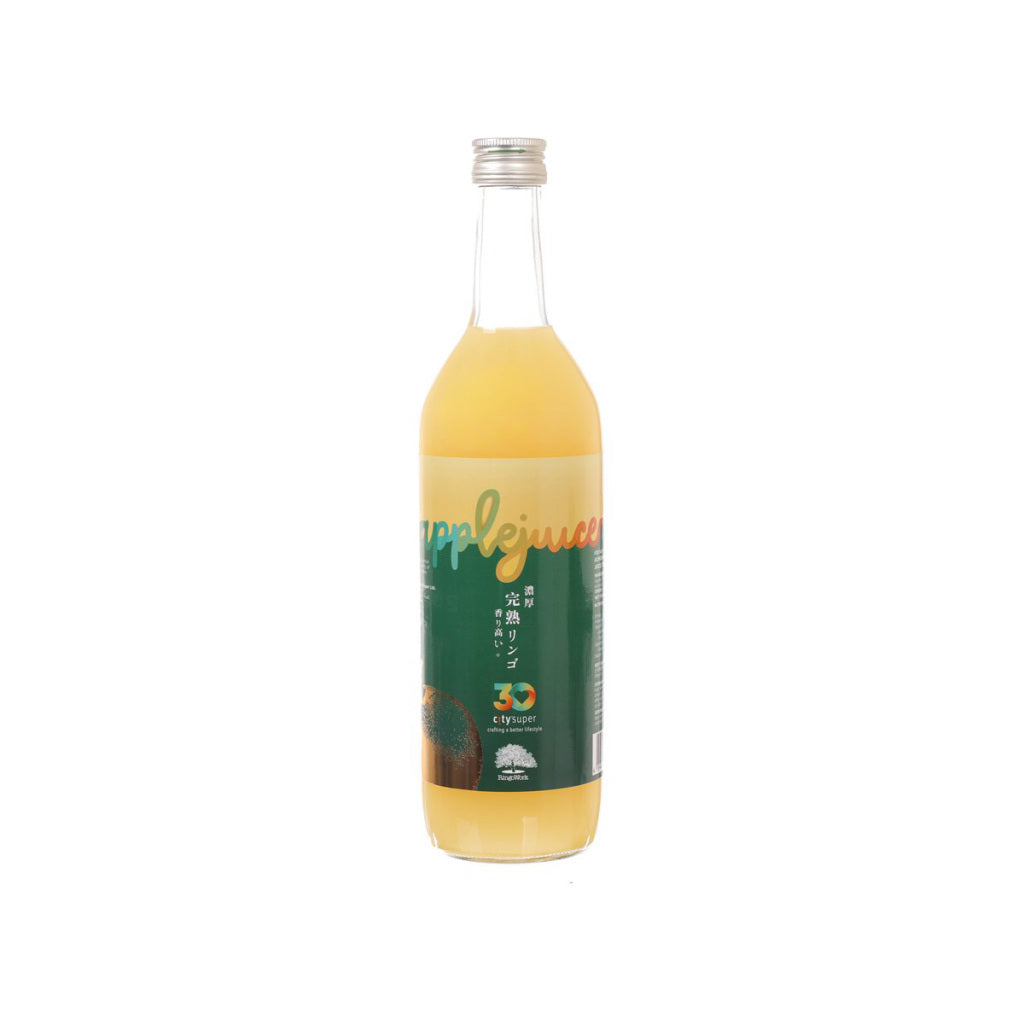 Apple juice bottle with front label, city'super x RINGOWORK, 720 mL