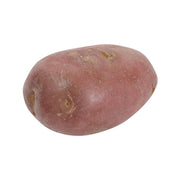 Red potato, oval tuber with smooth pink-red skin and small blemishes