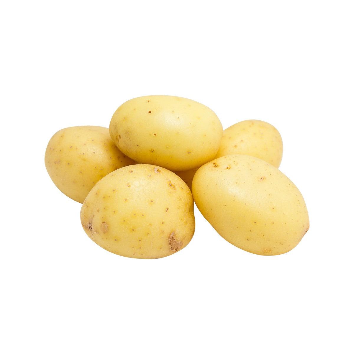 Yellow new potatoes, five whole tubers