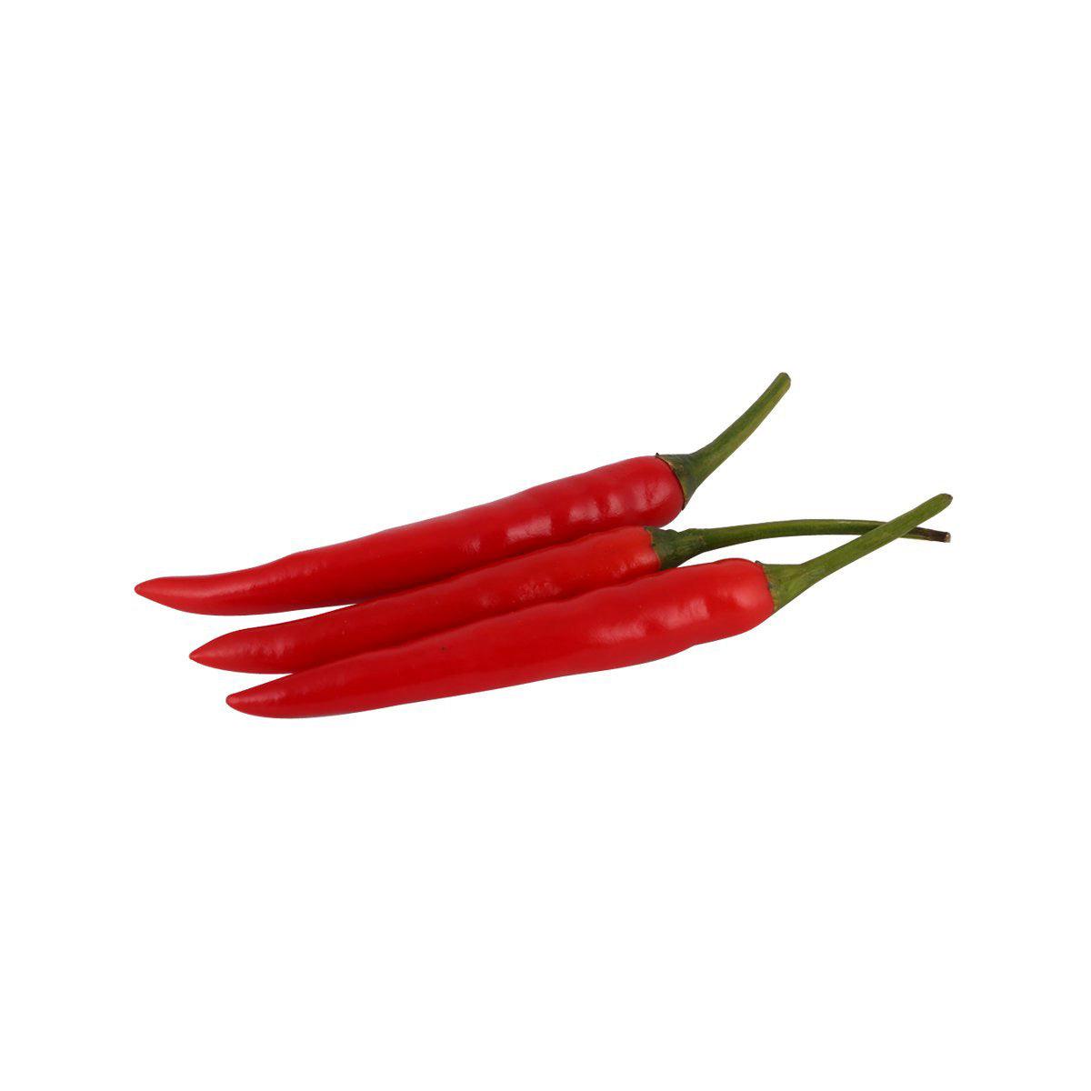 Thai red chili peppers with green stems