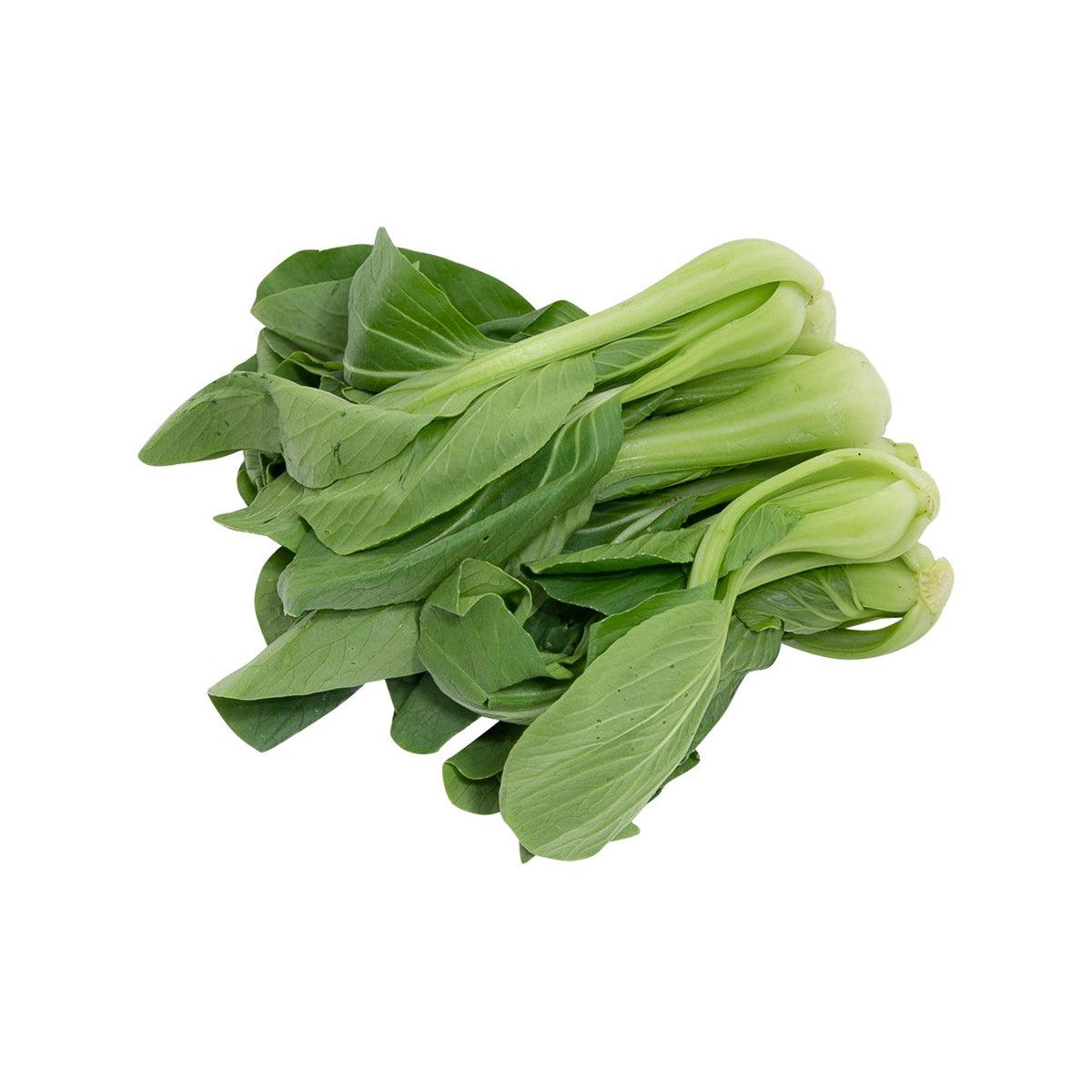 Organic baby Shanghai green bundle, fresh leafy green stems and leaves