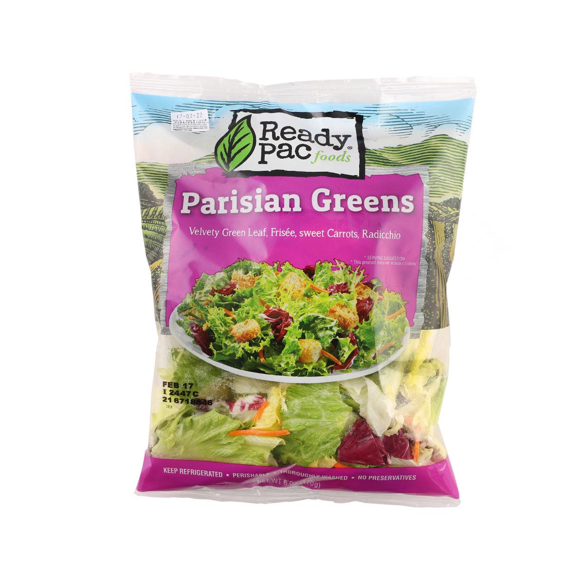 Ready Pac Parisian greens salad bag with leafy mix label