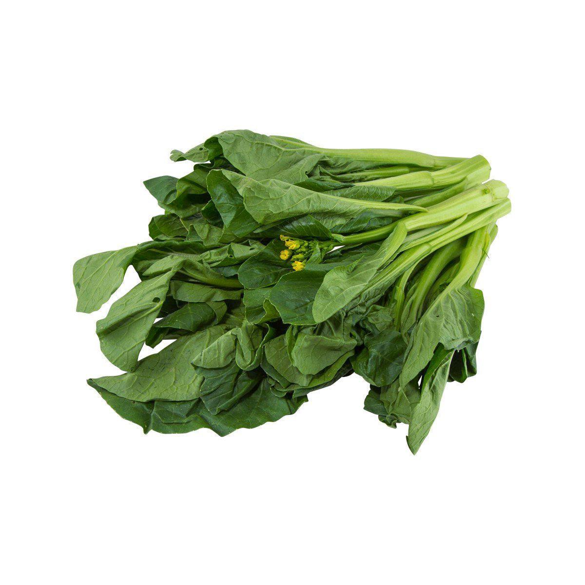 Organic choi sum bunch with dark green leafy stems