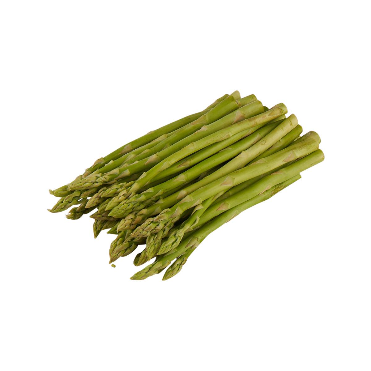 Organic baby asparagus spears bundle, fresh green with closed tips