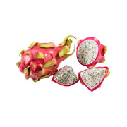 Dragon fruit (520g), whole fruit and sliced halves with pink skin and white seeds