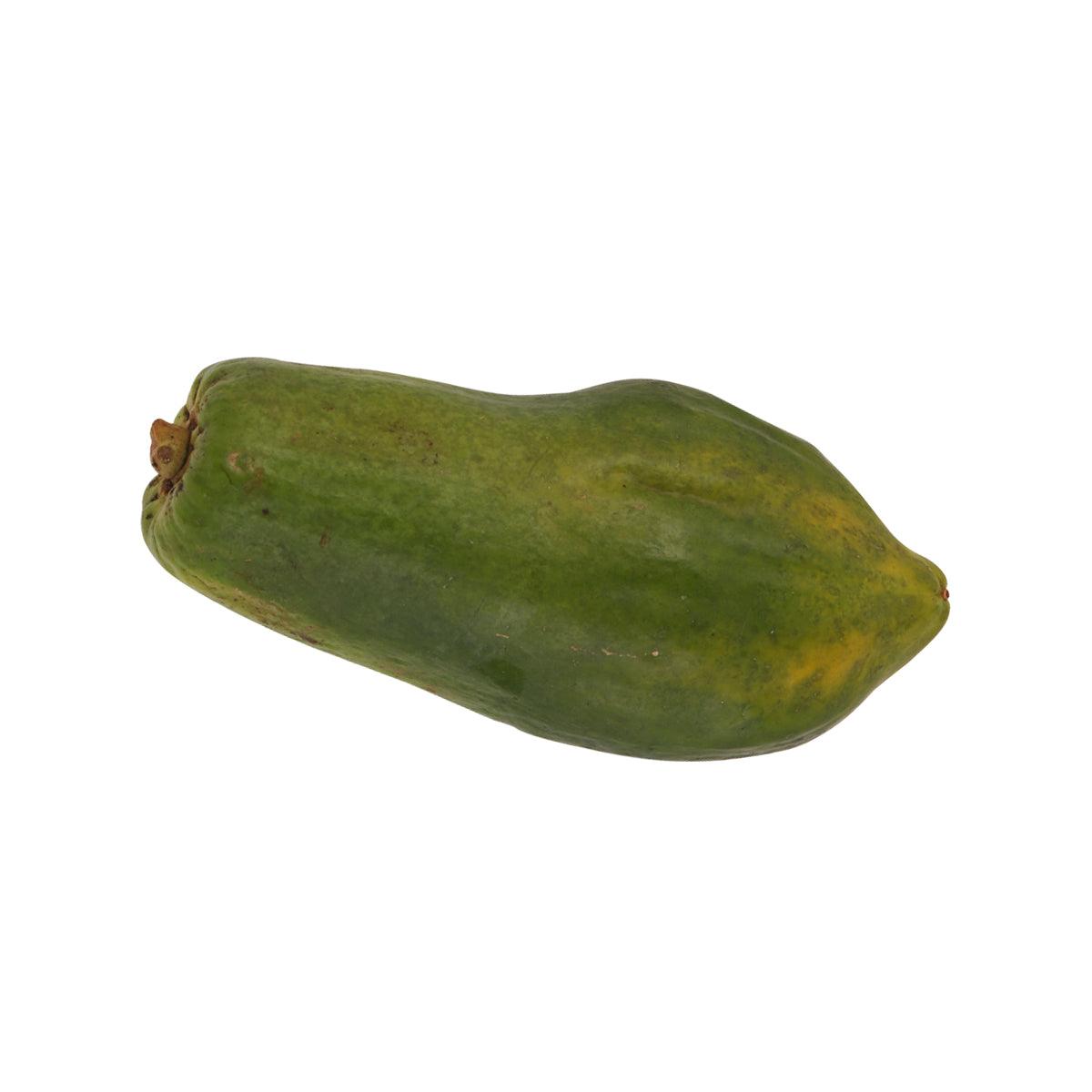 Whole organic papaya fruit, green