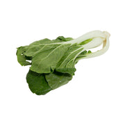 Fresh green pak choi bunch with white stems and leafy greens