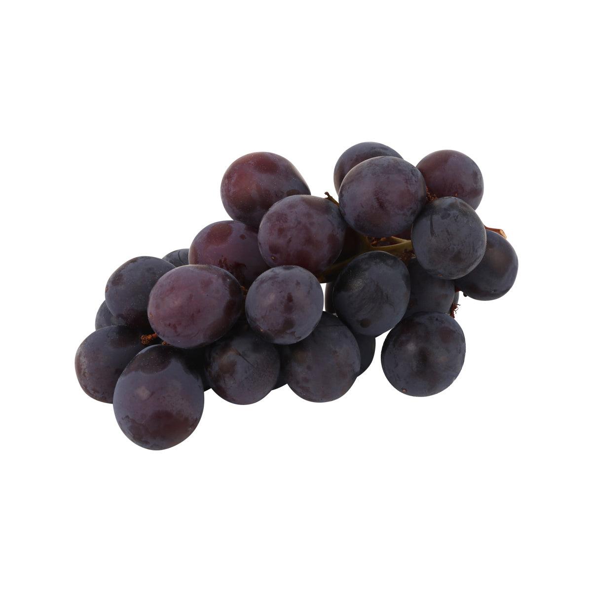 Dark purple grape bunch with rounded grapes