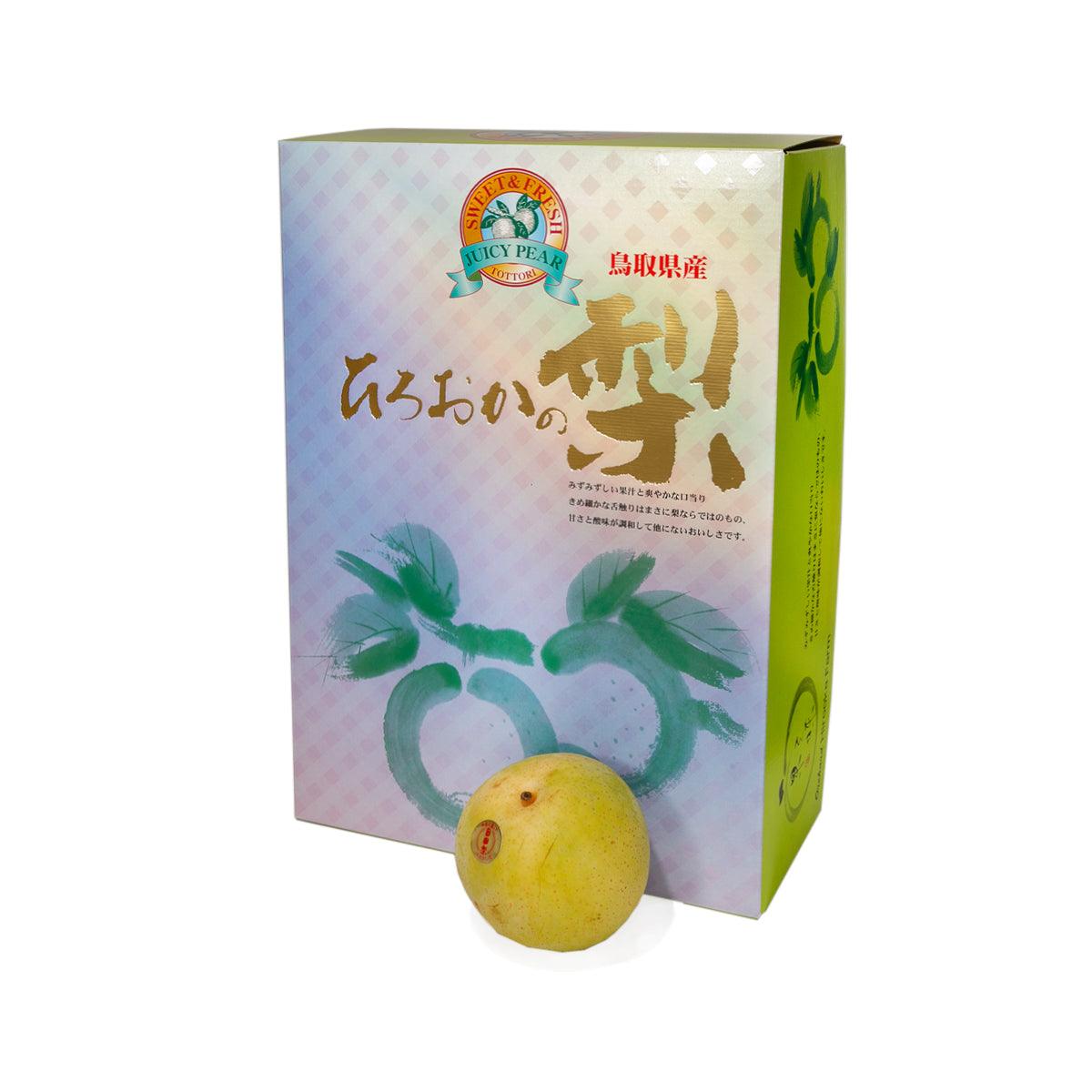 Pear gift box with illustrated fruit and green side panel, single box