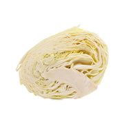 Half-cut Japanese cabbage with pale yellow-green layered leaves