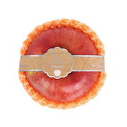 Whole red apple with orange peel, round fruit (1 pc)