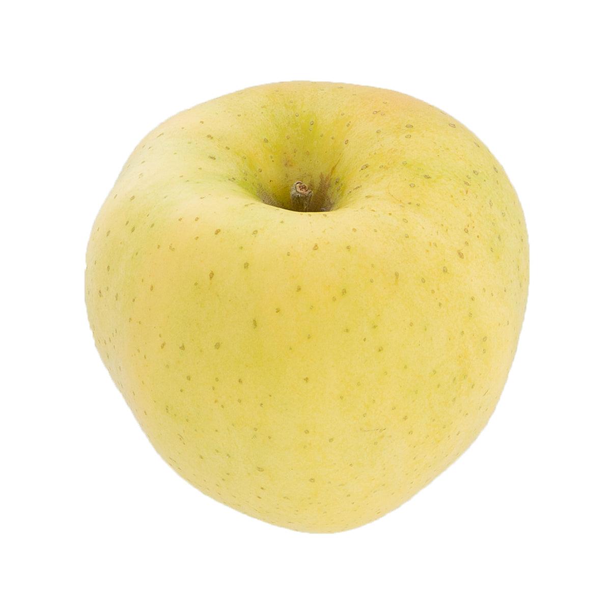 Yellow apple fruit with visible stem