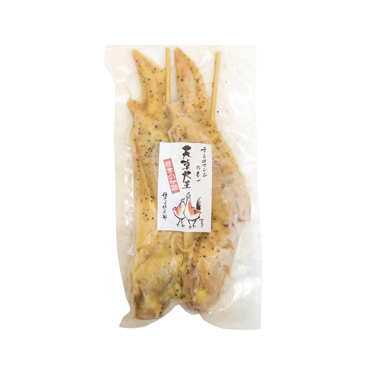 Frozen salt-and-pepper chicken wing skewers in single sealed pouch, 2 pieces