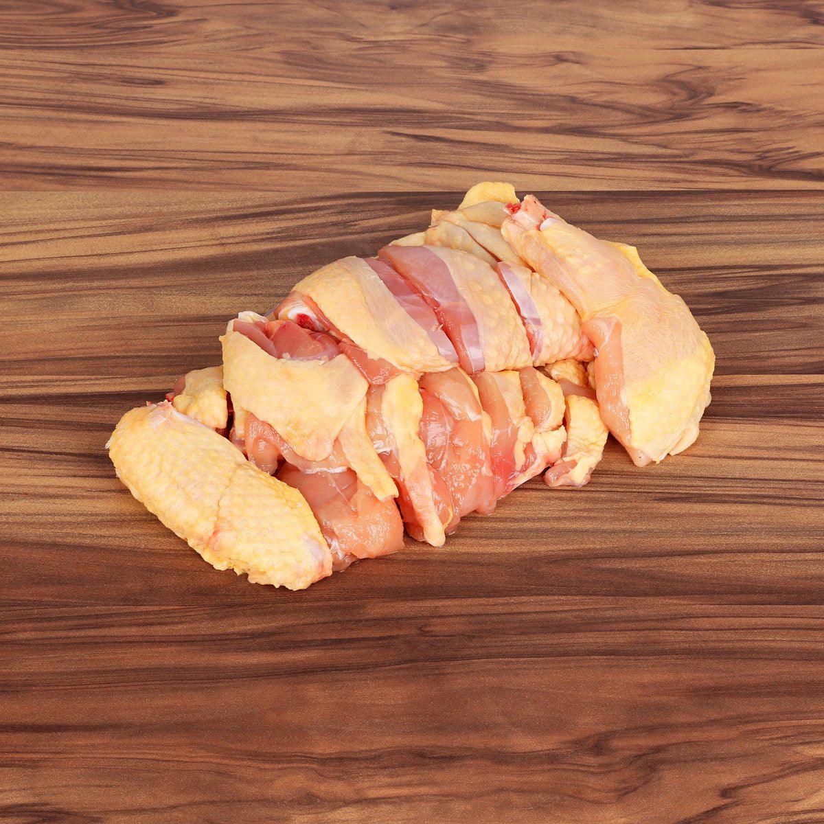 Chilled sliced chicken pieces for steaming, 1 pack
