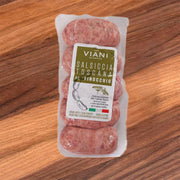 Pack of VIANI Italian pork sausages with fennel, sealed in clear plastic