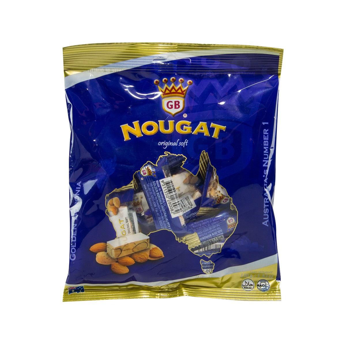 Soft nougat bites bag with gold and blue packaging, original