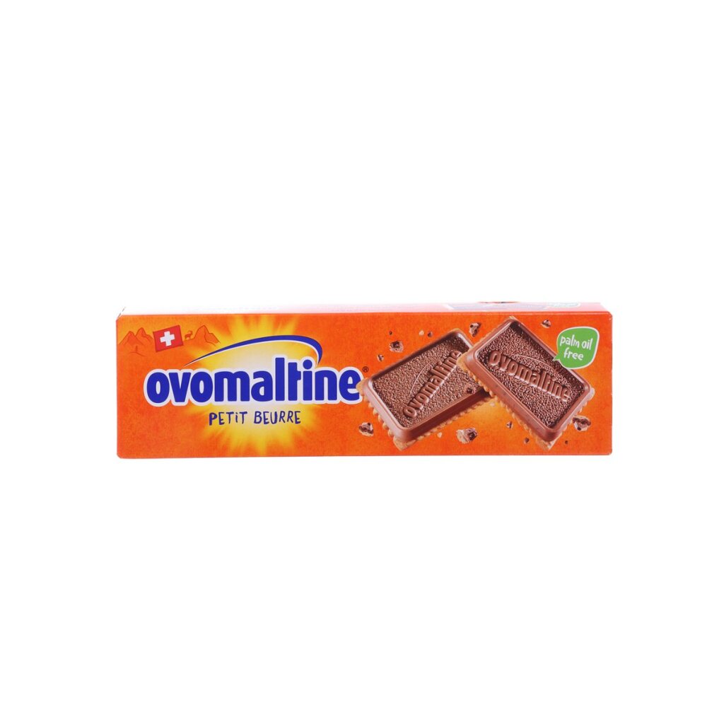 Ovomaltine petit beurre chocolate biscuit box, orange pack with chocolate biscuits