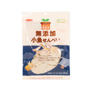 Japan-made fish cracker snack pouch with front branding and fish illustrations