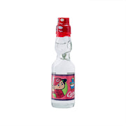 SAITO Carp Ramune sparkling drink bottle, 200 mL, clear glass with red cap