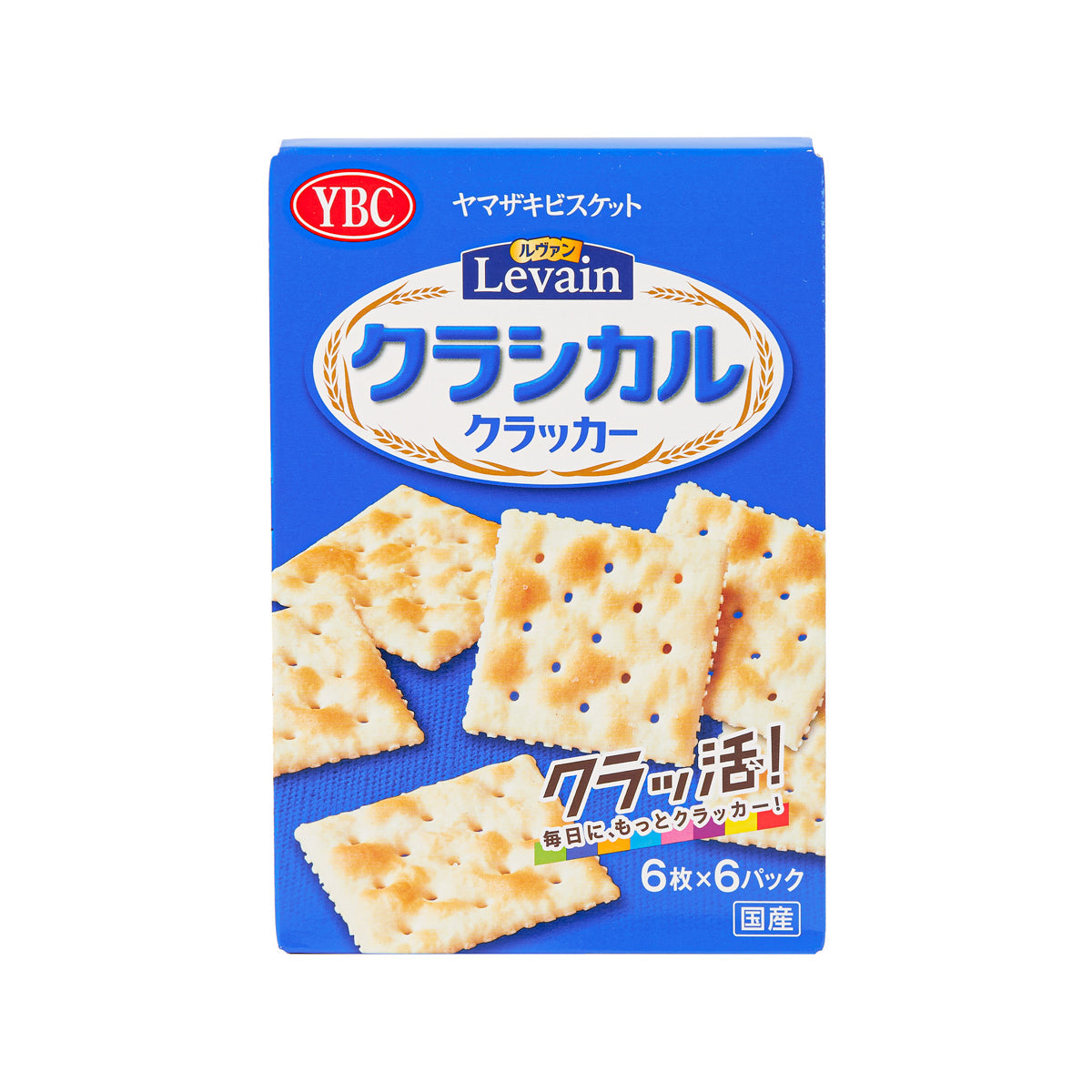 Whole wheat cracker box with Levain crackers pictured on blue packaging