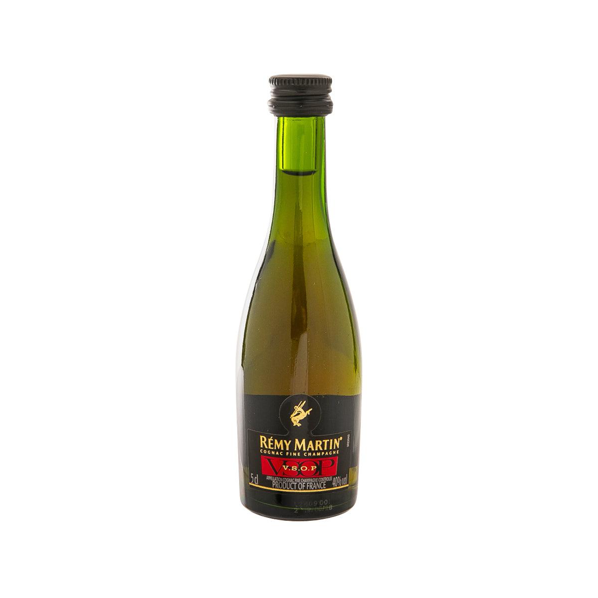Mini REMY MARTIN VSOP mini cognac bottle with green glass and black label