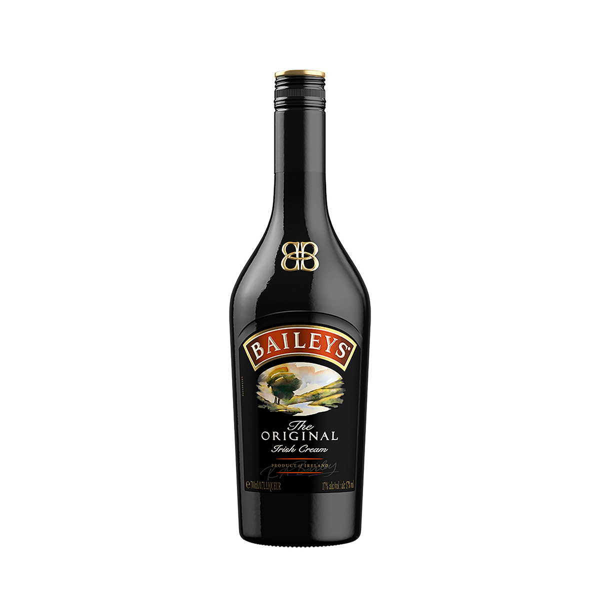 BAILEYS Irish Cream 700mL bottle with black glass and gold label