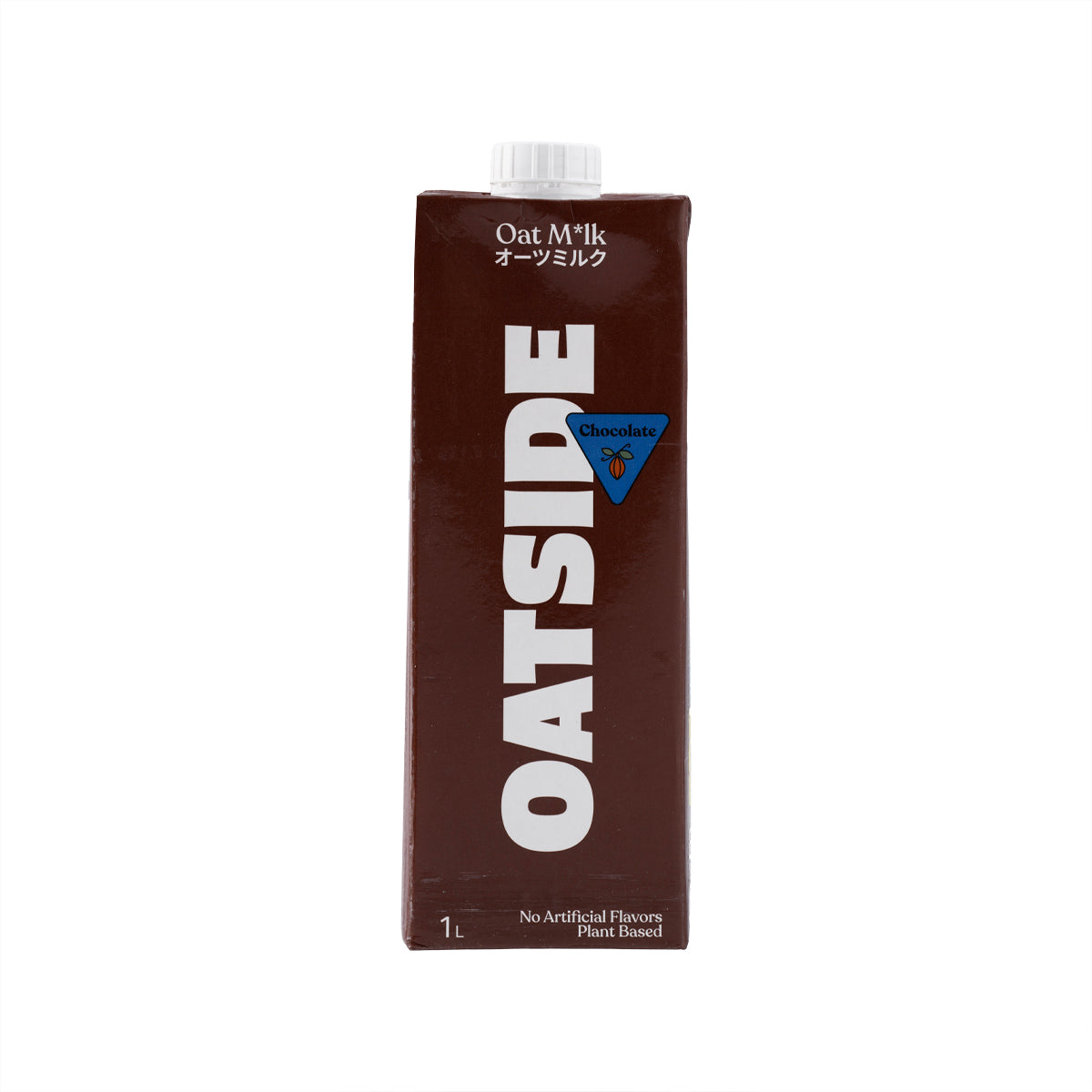 Chocolate oat milk drink carton, 1L, brown with resealable cap