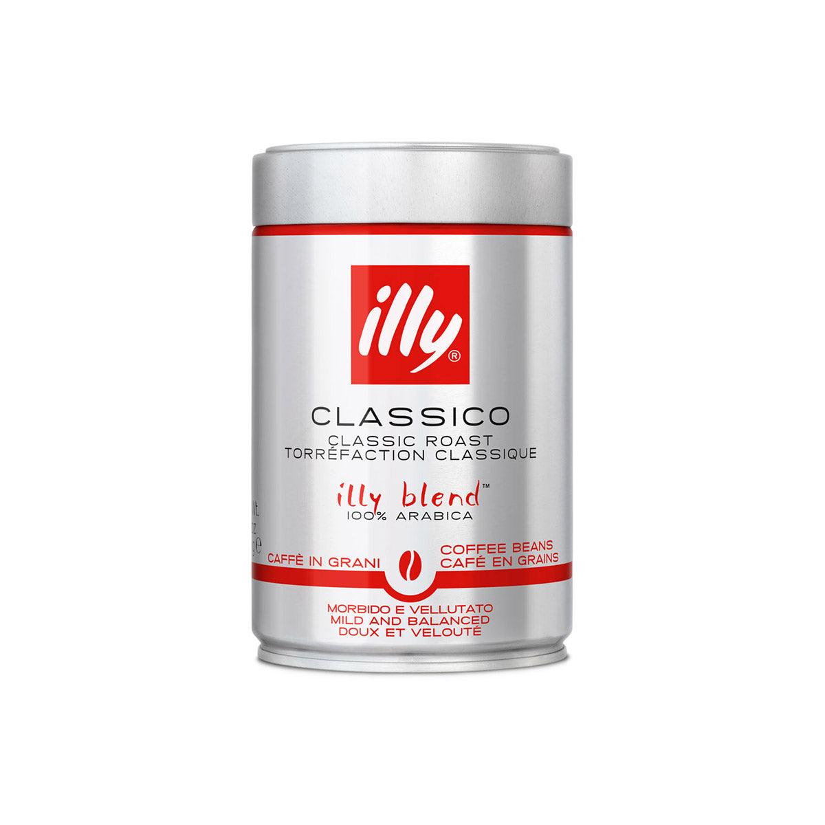 Illy Classico whole bean coffee tin, medium roast, 250 g