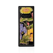 FLORTE fruit tea box with tropical fruit and leaf illustration on black package