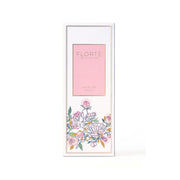 FLORTE loose white tea blend box with peony floral illustration and pink label, 90g