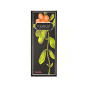 FLORTE loose fruit tea box, cranberry flavor, black with fruit illustration
