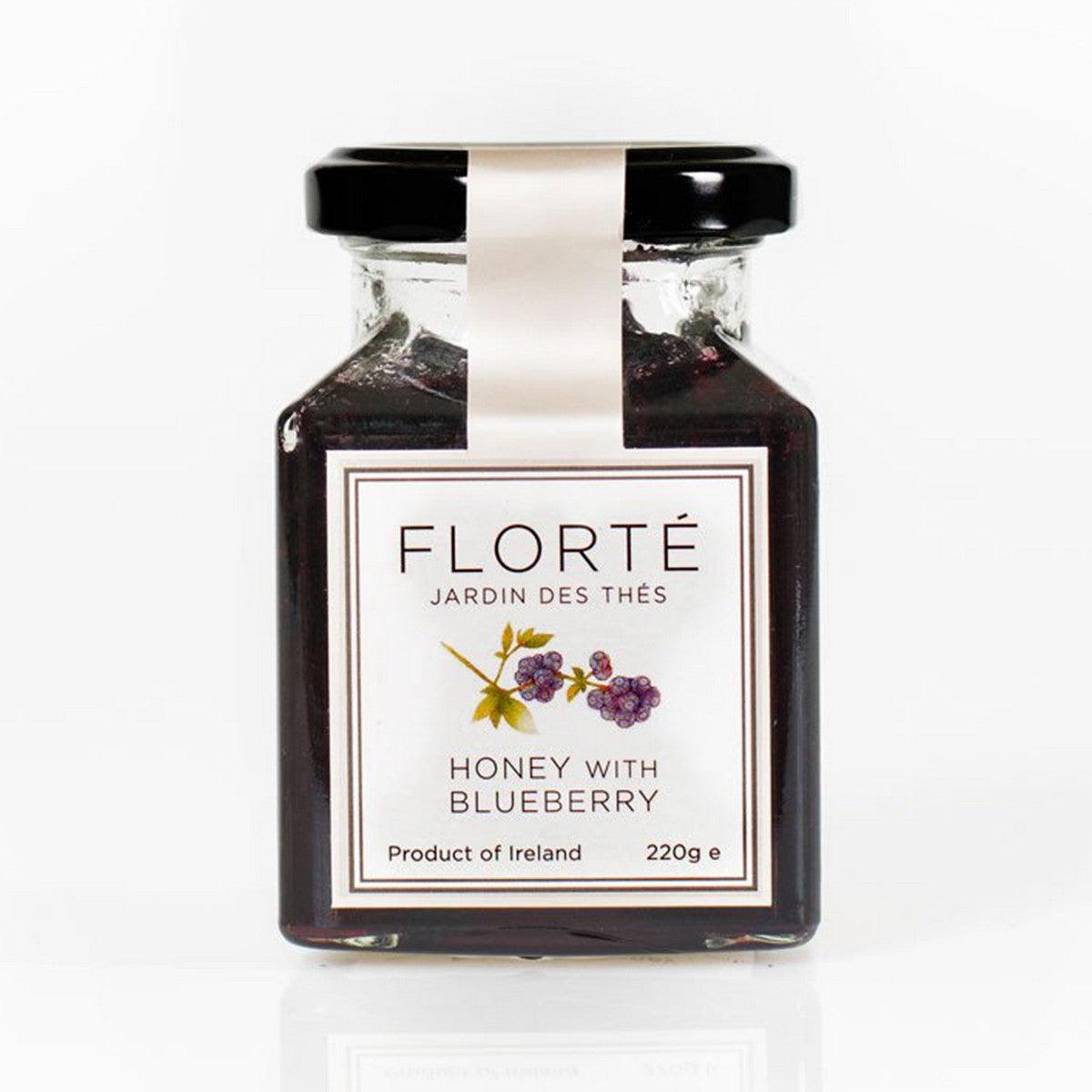 FLORTE honey with blueberry in glass jar, 220g