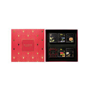 FLORTE loose tea gift set (6 pack) with six assorted tea tins in open box