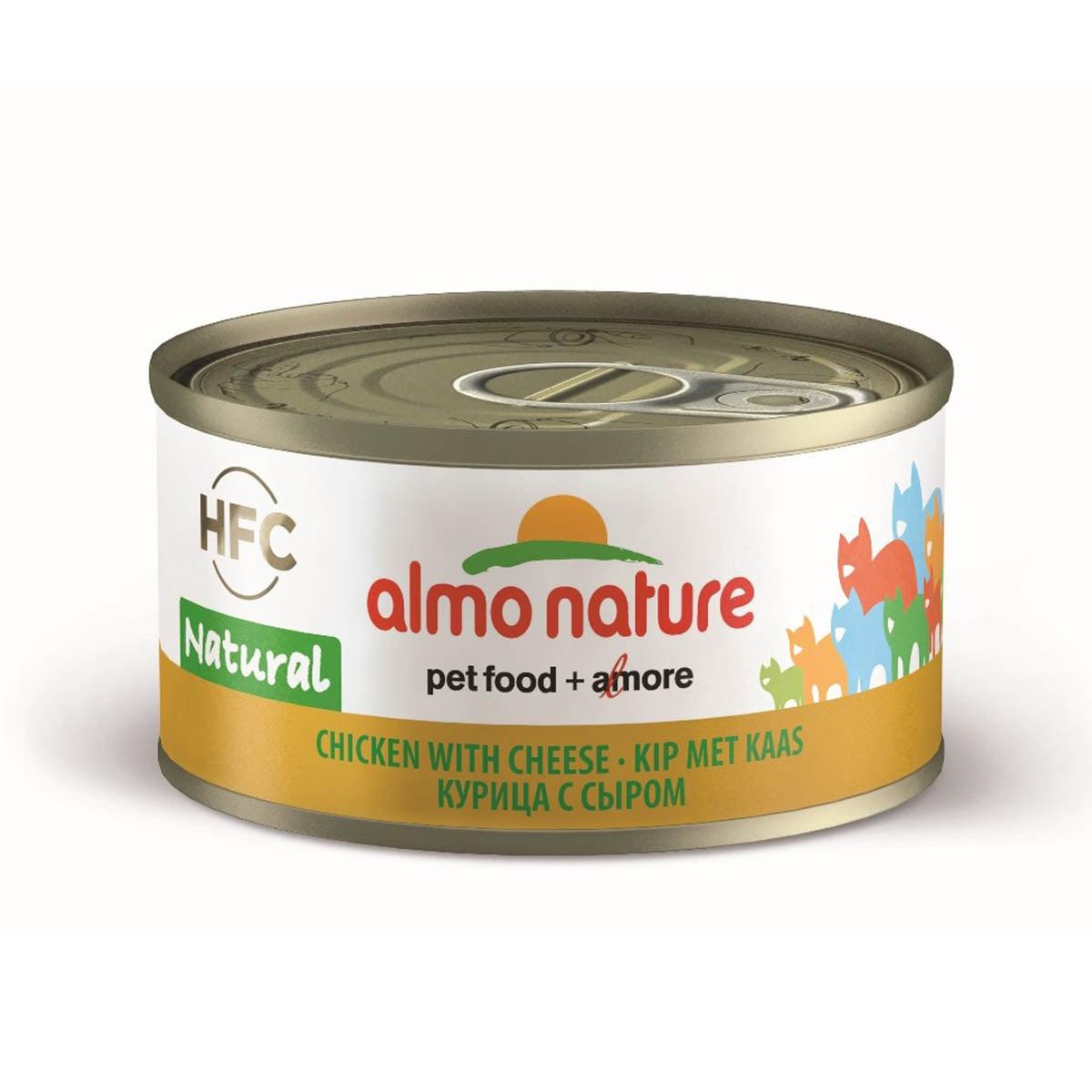 ALMO NATURE cat wet food can, chicken with cheese, 70g