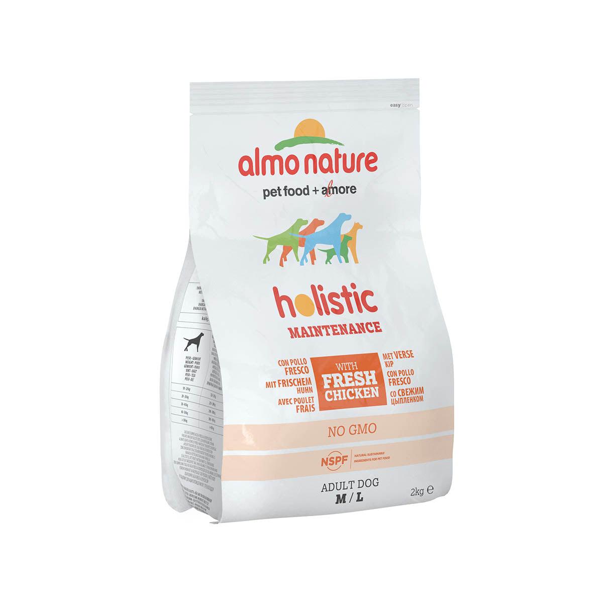 ALMO NATURE holistic dog food bag, chicken formula, M/L, 2 kg