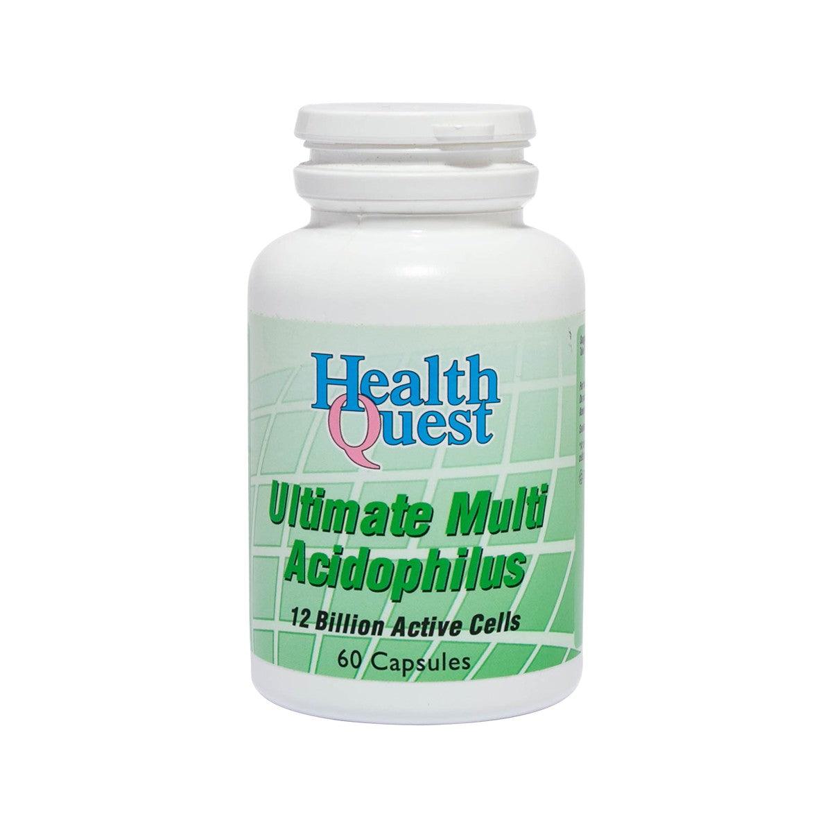 Health Quest Ultimate Multi Acidophilus probiotic capsules bottle, 60 count