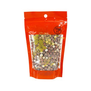 Dried fox nut snack in red pouch with mixed seeds and nuts
