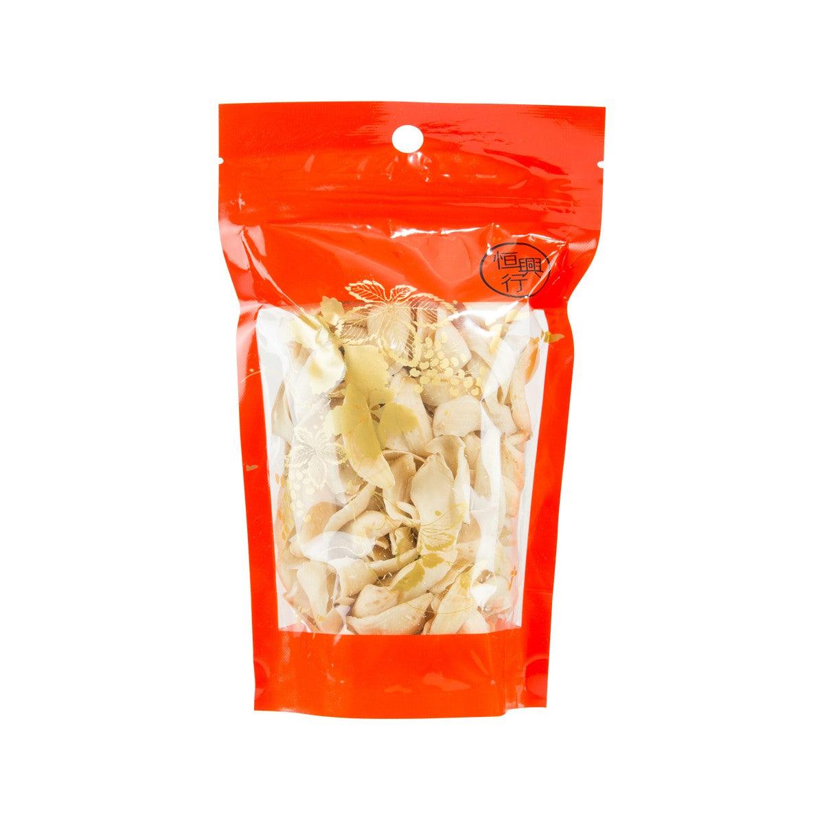 Dried lily flower petals in orange stand-up pouch