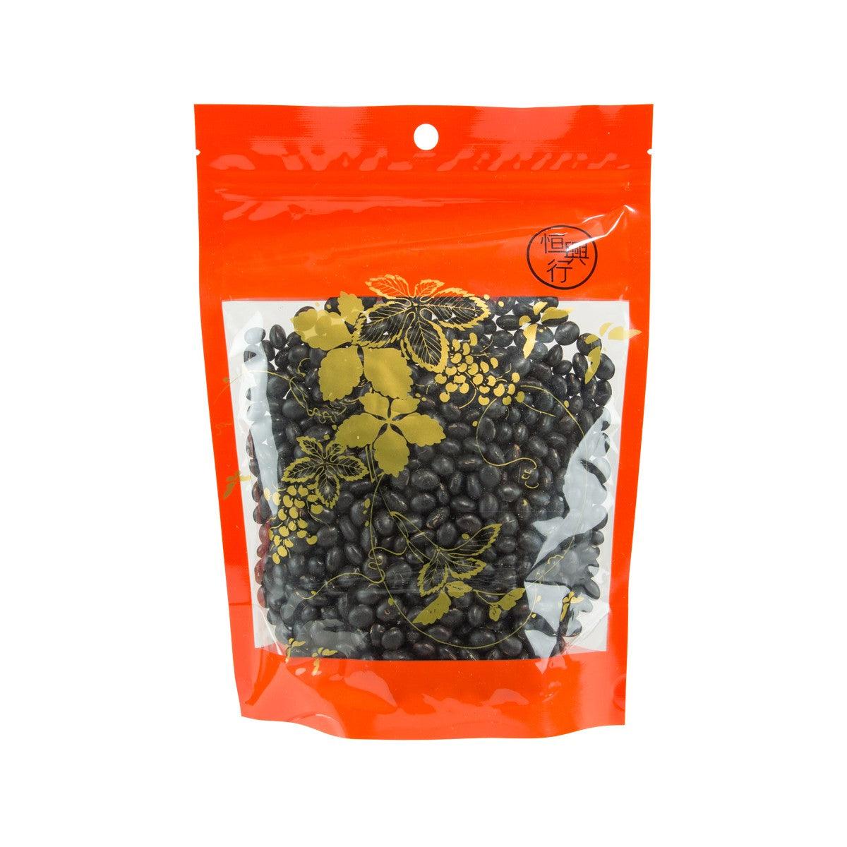 HANG HING roasted black bean stand-up pouch, filled with dark beans