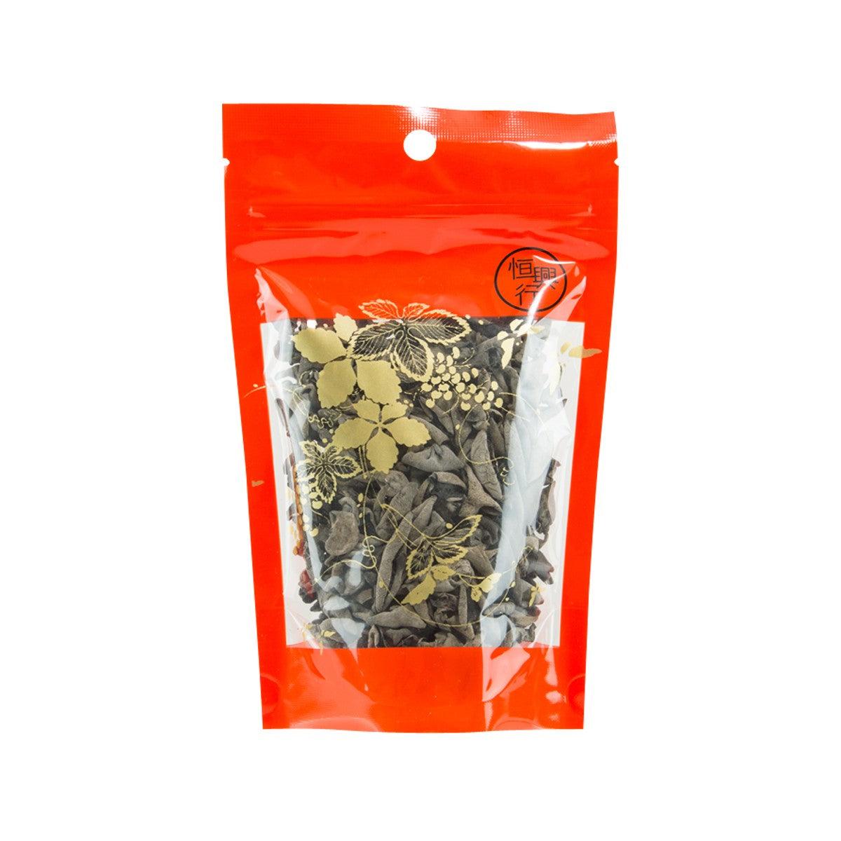 HANG HING cloud ear fungus (80g) dried dark pieces in red resealable pouch, clear window