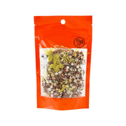 Cooked fox nuts 200g in orange resealable pouch with clear front window