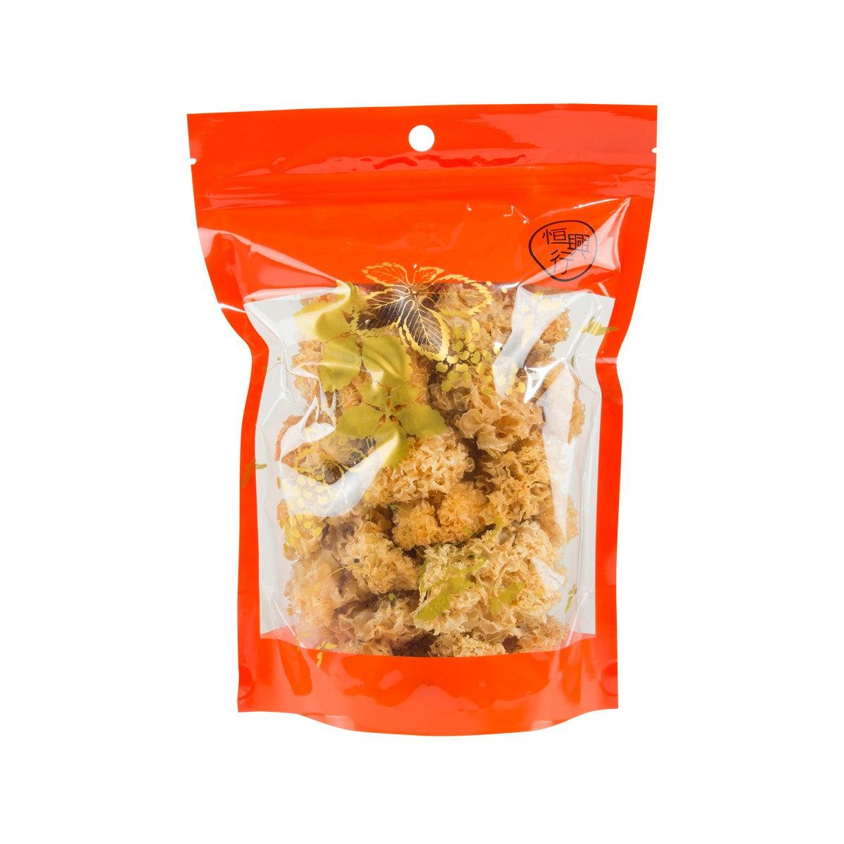 Dried white fungus pieces (150g) in sealed orange pouch