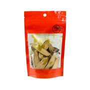 Wild licorice slice pouch with dried herbal slices in clear window