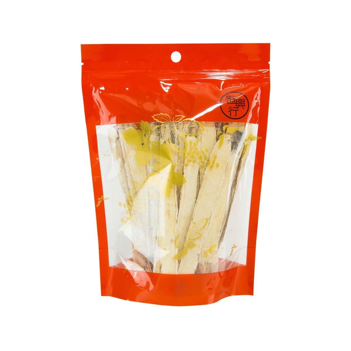 Radix Astragali dried root slices in sealed orange stand-up pouch, 300g
